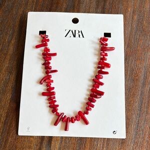Zara Red Coral-Inspired Necklace New!